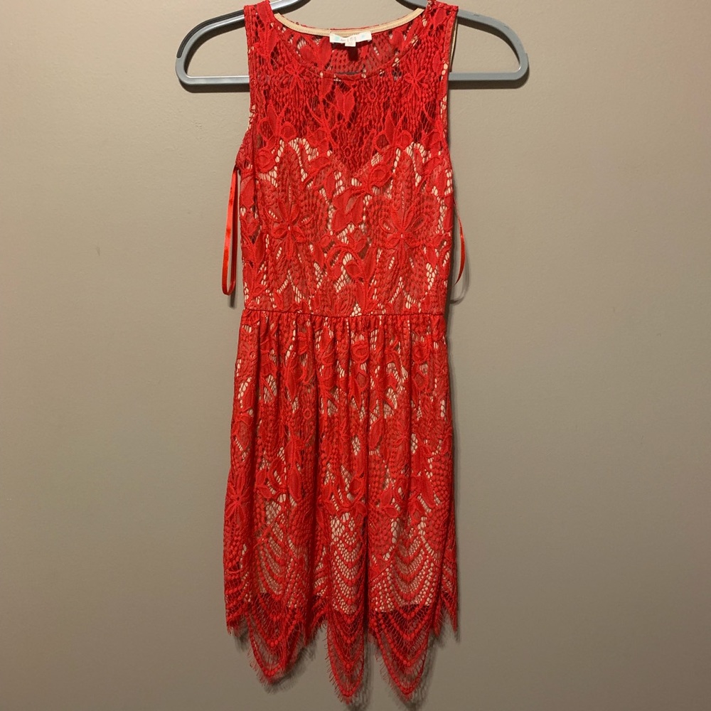 Red lace dress